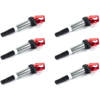 Bobines de ignição Dinan vermelhas para BMW 135i / 235i / 335i / M2 / M3 / M4 - N54 N55 S55 S54 - PACK 6