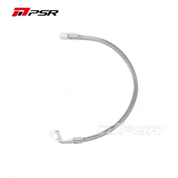 Universal Performance Turbo Oil Feed Line 4AN - 4AN 90 Degree Straight Steel Braided - 43cm