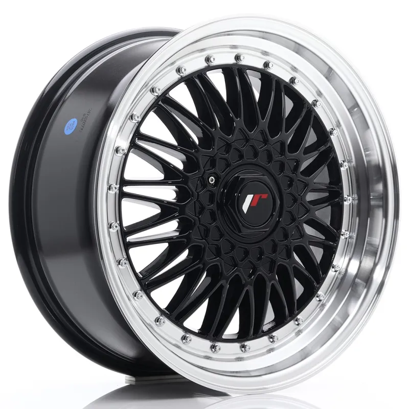 JR Wheels JR9 18x8 ET35 5x112 Gloss Black w/ Machined Lip