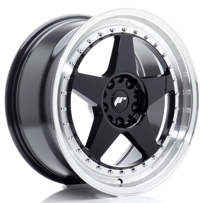 JR Wheels JR6 18x8,5 ET22 5x114,3/120 Gloss Black w/ Machined Lip
