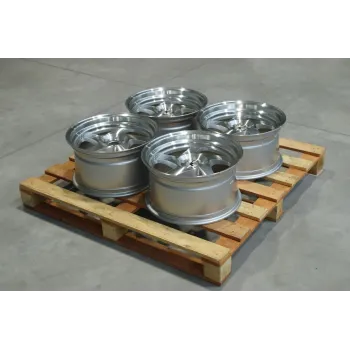 Set of JR15 17x9 ET25 5x100 Silver Machined Face